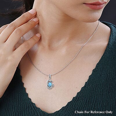 Bali Legacy Sleeping Beauty Turquoise 1.90 ctw Dragon Pendant in Sterling Silver