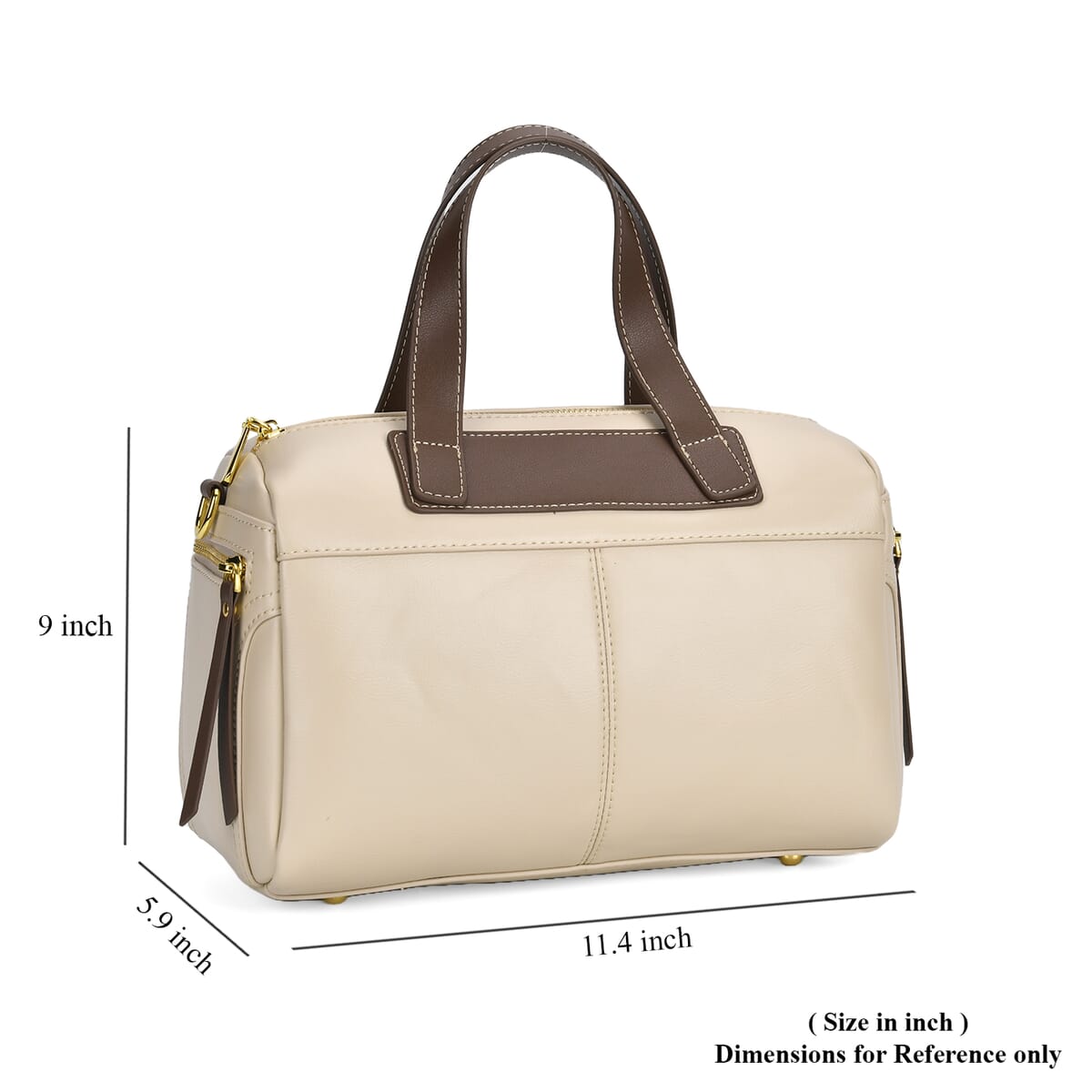 Off White Genuine Leather Crossbody Bag with 2pc Long Shoulder Strap image number 6