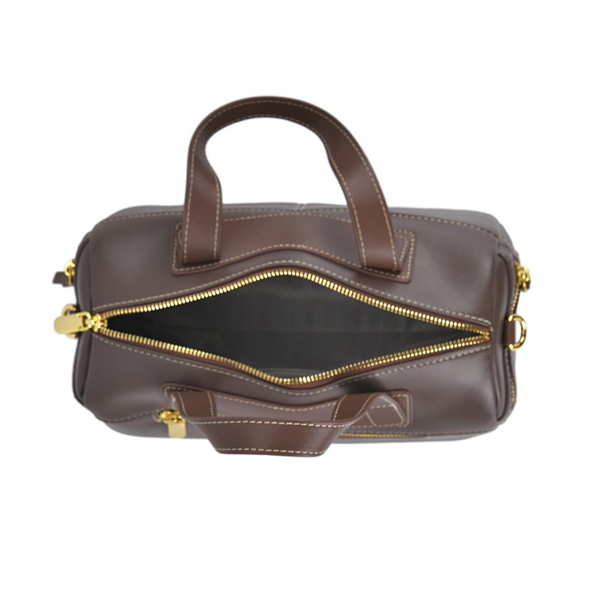 Brown Genuine Leather Crossbody Bag with 2pc Long Shoulder Strap image number 4