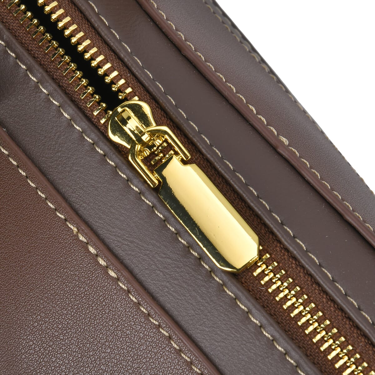 Brown Genuine Leather Crossbody Bag with 2pc Long Shoulder Strap image number 5