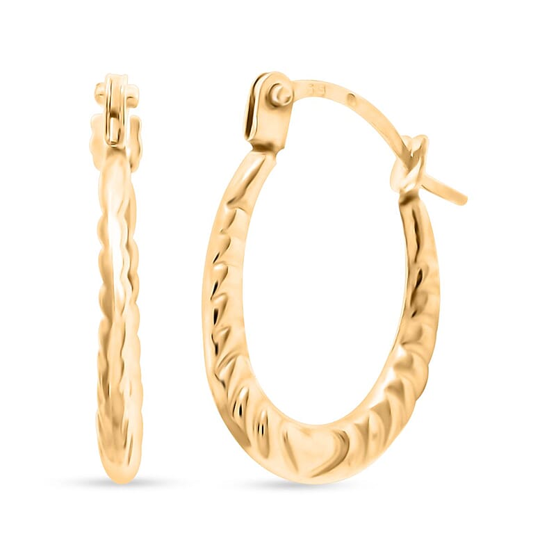 14K Yellow Gold Hoop Earrings 0.45 Grams