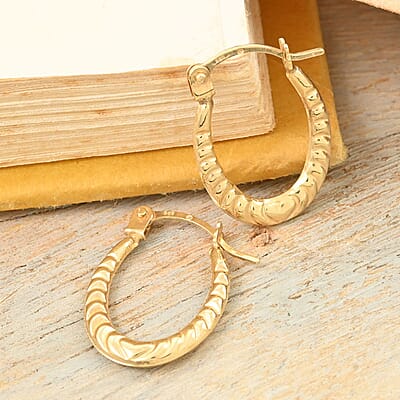 14K Yellow Gold Hoop Earrings 0.45 Grams