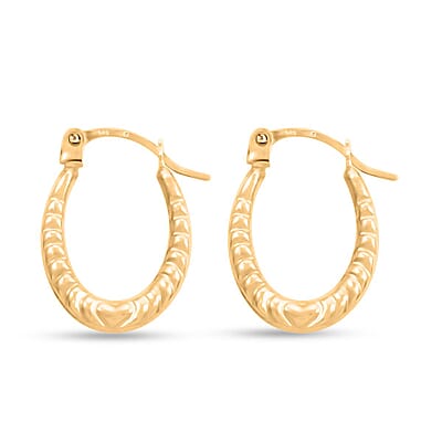 14K Yellow Gold Hoop Earrings 0.45 Grams