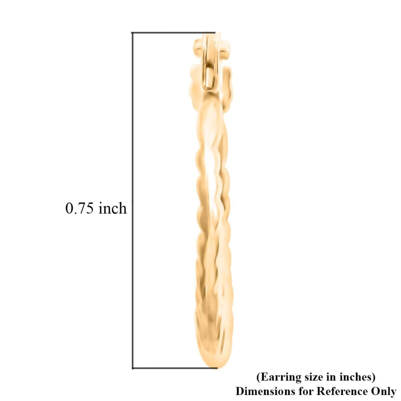 14K Yellow Gold Hoop Earrings 0.45 Grams