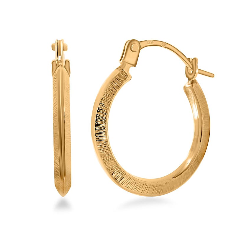 14K Yellow Gold Hoop Earrings 0.35 Grams