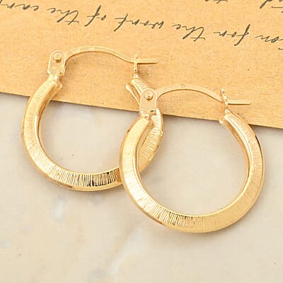 14K Yellow Gold Hoop Earrings 0.35 Grams