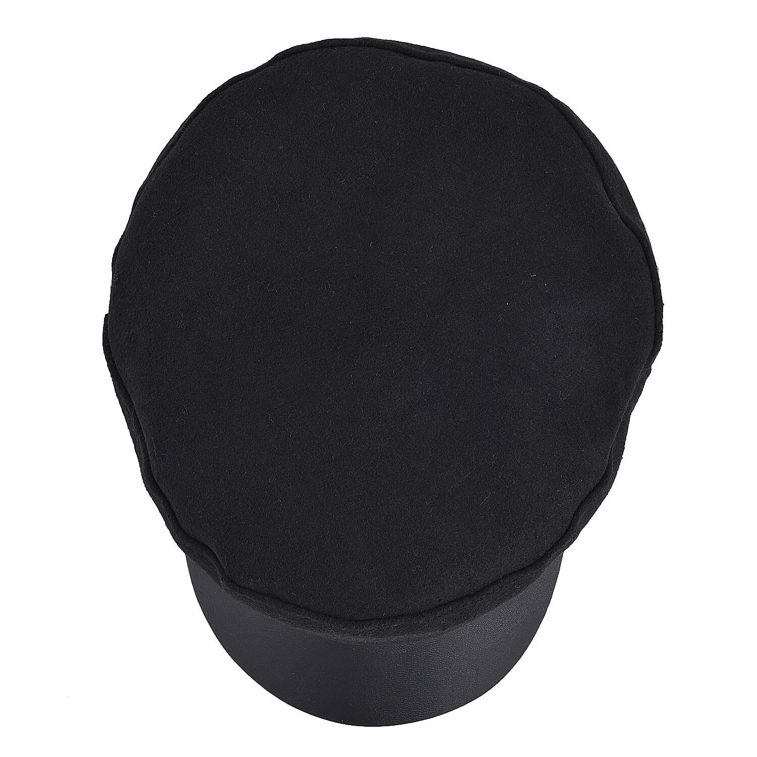 Black Fiddler Cap - (Diameter 22-23 Inches and Height -2.75 Inches)