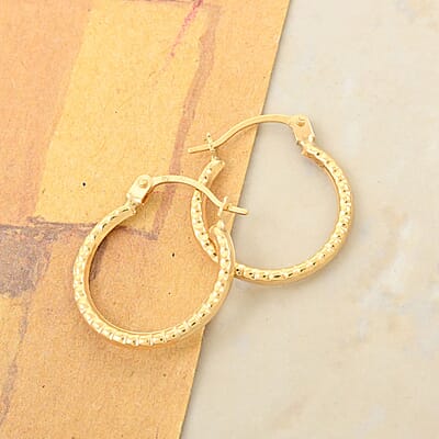 14K YG Hoop Earrings 0.36 Grams