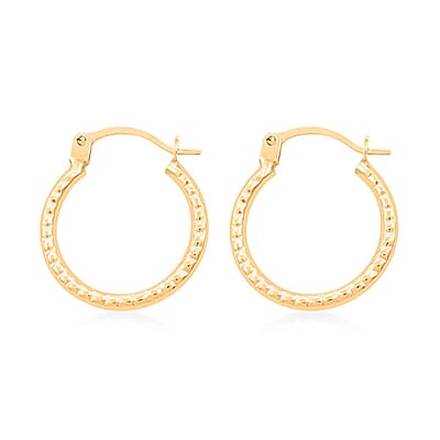 14K YG Hoop Earrings 0.36 Grams