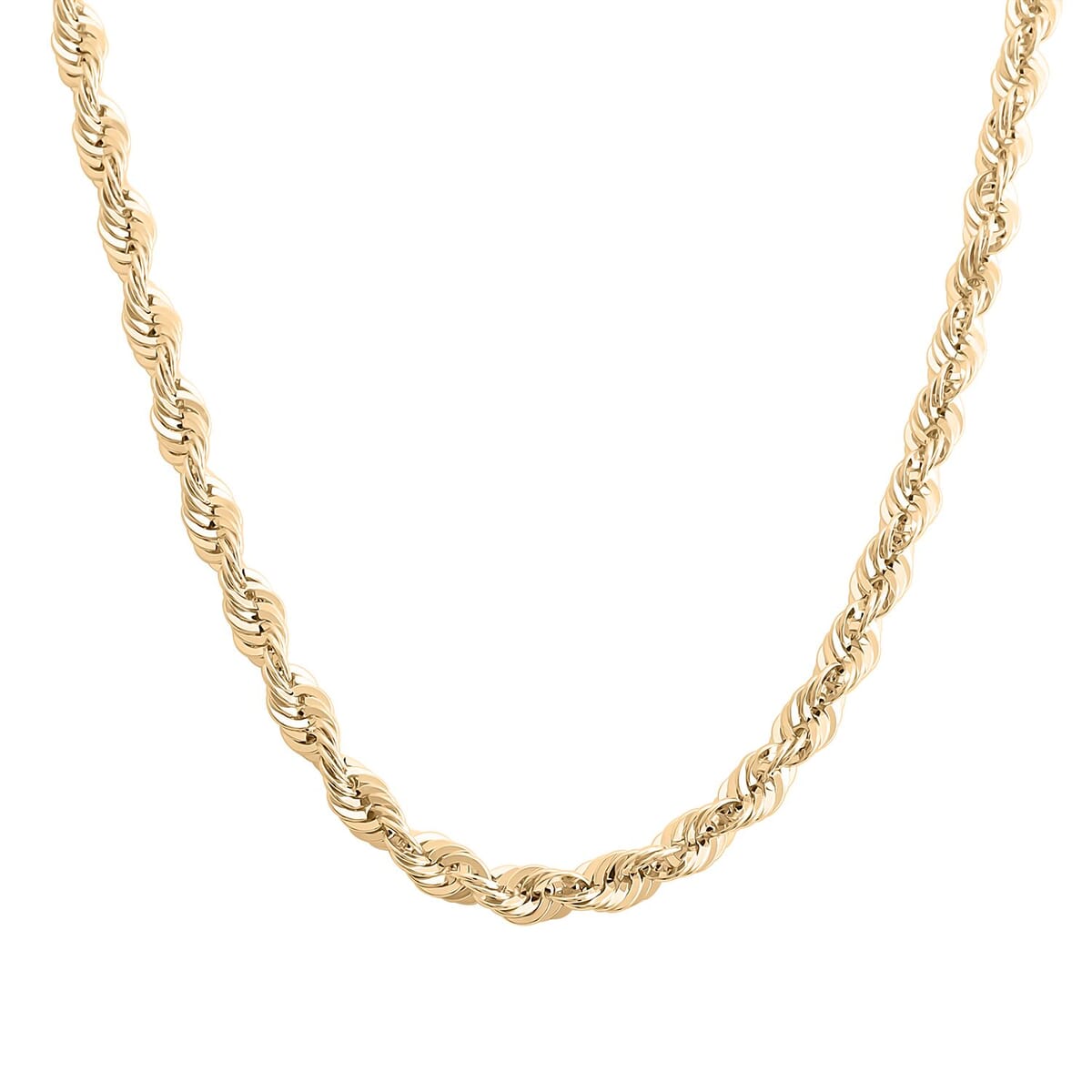 10K Yellow Gold 4.5 mm Rope Chain Necklace 20 Inches 8.50 Grams image number 0