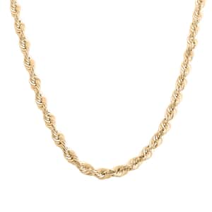 10K Yellow Gold 4.5 mm Rope Chain Necklace 20 Inches 8.50 Grams