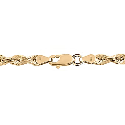 10K Yellow Gold 4.5 mm Rope Chain Necklace 20 Inches 8.50 Grams