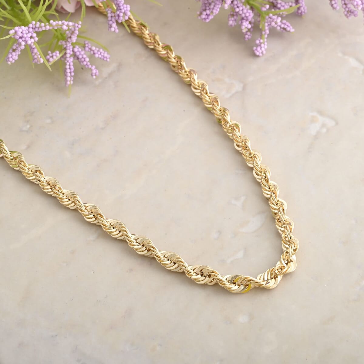 10K Yellow Gold 4.5 mm Rope Chain Necklace 22 Inches 9.40 Grams image number 1