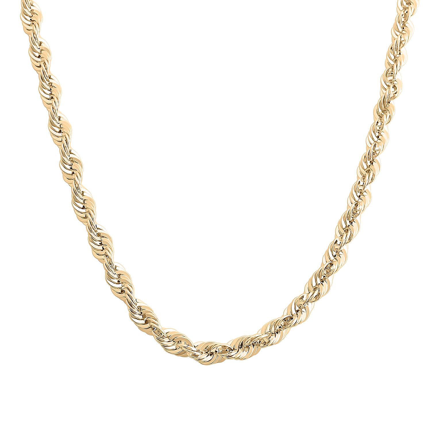 10K Yellow Gold 4.5 mm Rope Chain Necklace 24 Inches 10 Grams