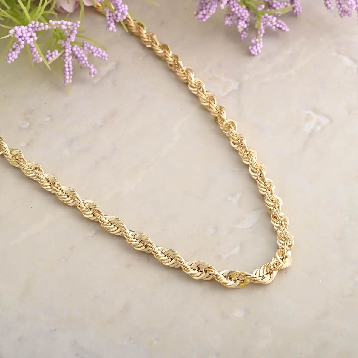 10K Yellow Gold 4.5 mm Rope Chain Necklace 24 Inches 10 Grams image number 1