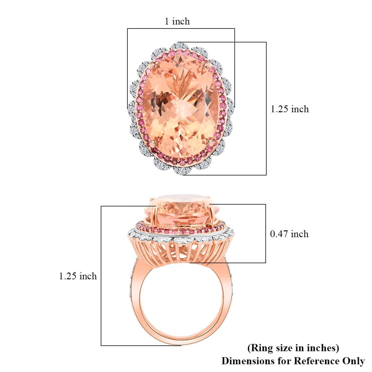Luxoro 14K Rose Gold Marropino Morganite, Pink Tourmaline and Diamond G-H I1-I2 Ring (Size 7.0) 21.50 ctw image number 5