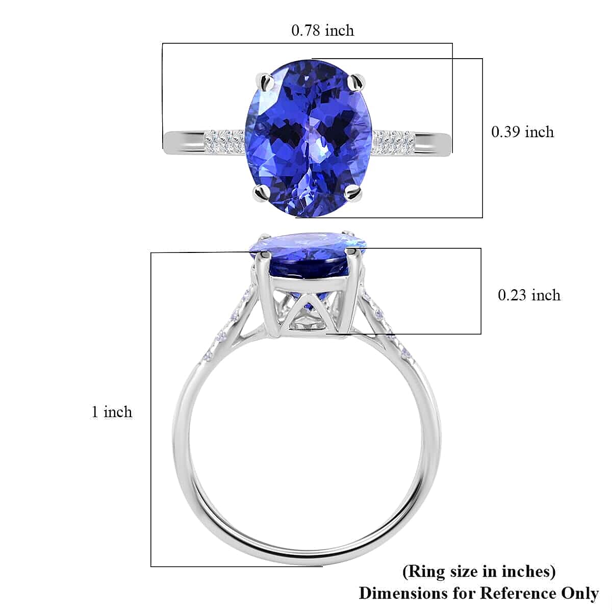 Certified & Appraised Iliana 18K White Gold AAA Tanzanite and G-H SI Diamond Ring (Size 8.5) 3.50 ctw image number 5