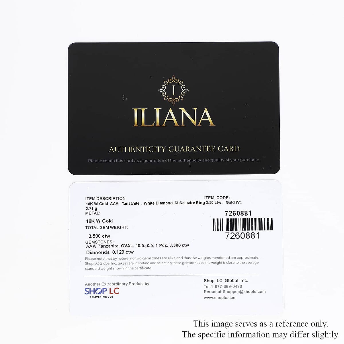Certified & Appraised Iliana 18K White Gold AAA Tanzanite and G-H SI Diamond Ring (Size 8.5) 3.50 ctw image number 8