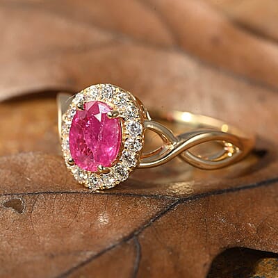 Certified & Appraised Iliana AAA Mozambique Ruby and G-H SI Diamond 1.25 ctw Infinity Shank Ring in 18K Yellow Gold (Size 11.0) 4.05 Grams
