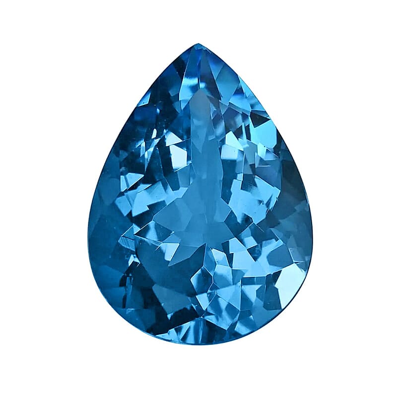 AAAA Swiss Blue Topaz (Pear 16x12 mm) 9.00 ctw