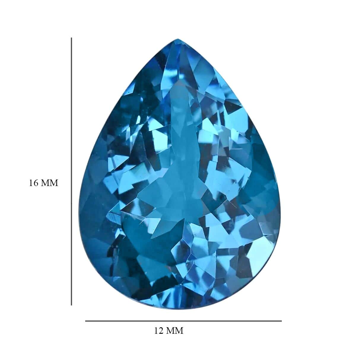 AAAA Swiss Blue Topaz (Pear 16x12 mm) 9.00 ctw image number 3