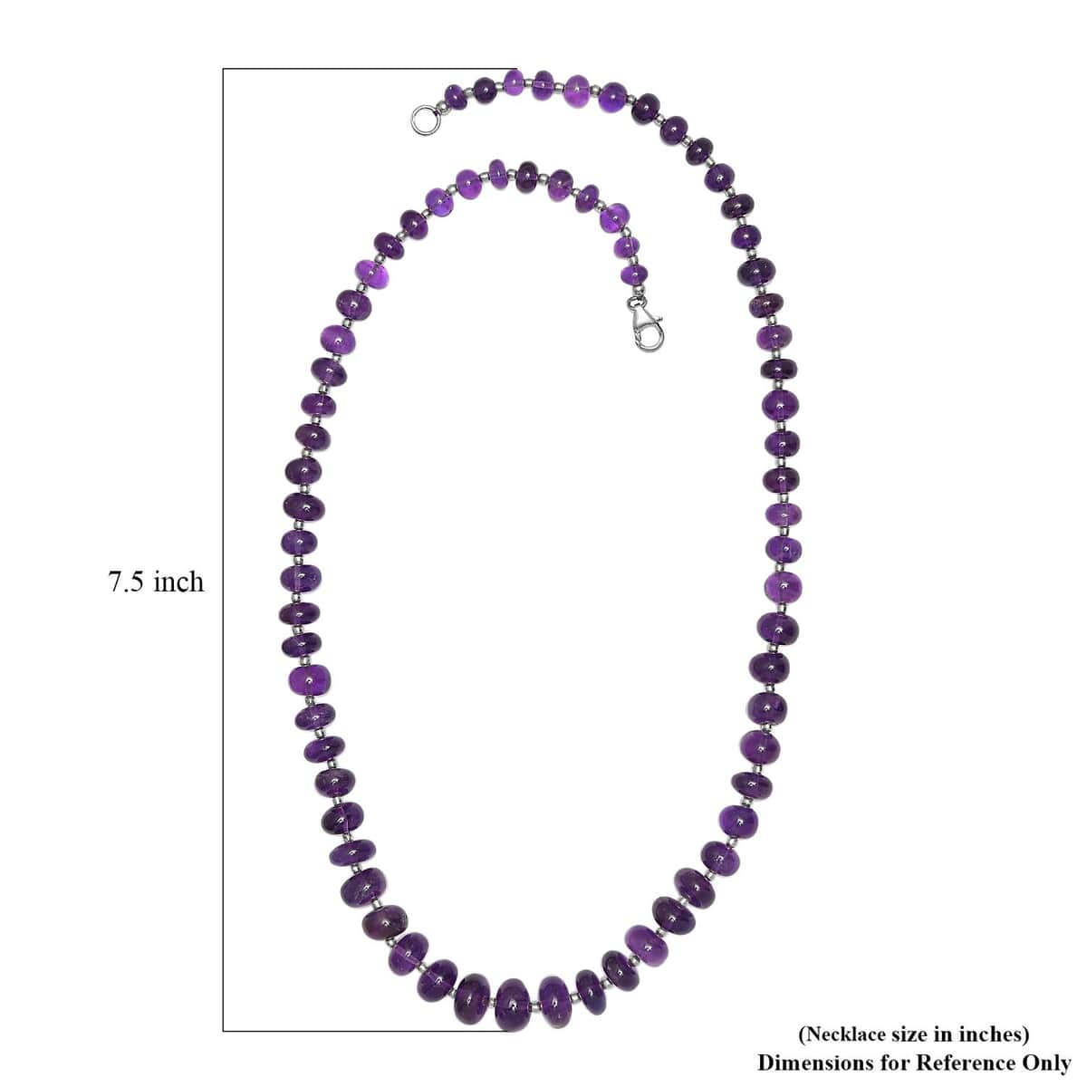 African Amethyst 191.00 ctw Beaded Necklace in Rhodium Over Sterling Silver (20 Inches) image number 5