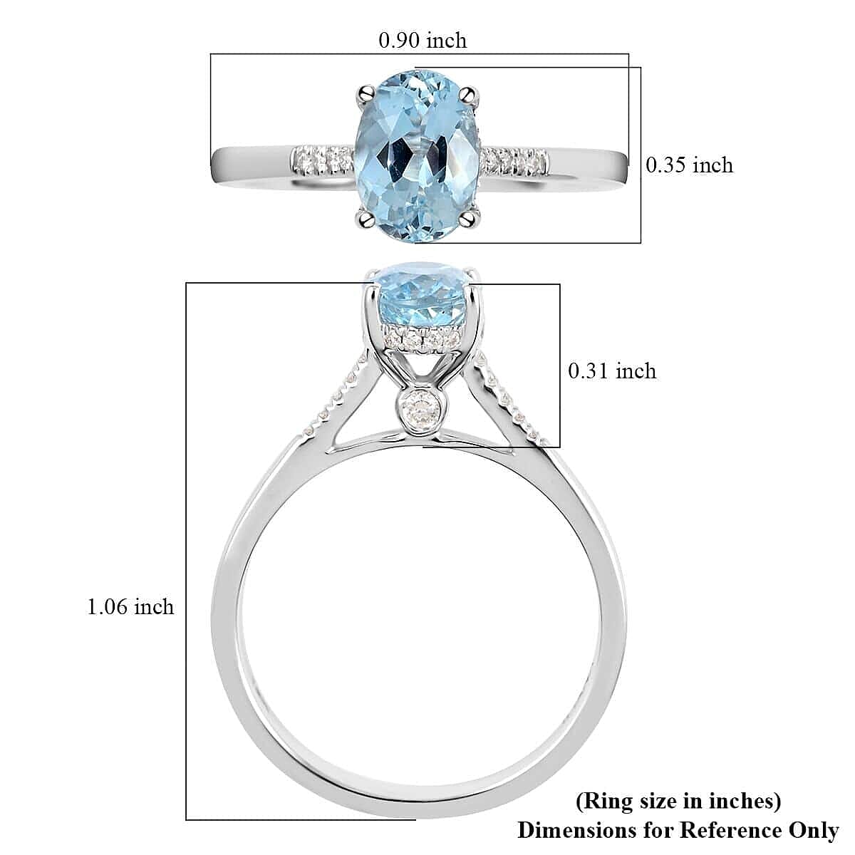 Certified & Appraised Iliana AAA Santa Maria Aquamarine and G-H SI Diamond 1.35 ctw Ring in 18K White Gold (Size 7.5) image number 5