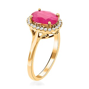 Certified & Appraised Iliana AAA Montepuez Ruby and G-H SI Diamond 2.50 ctw Halo Ring in 18K Yellow Gold (Size 10.5)