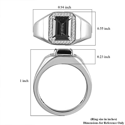 Rhapsody AAAA Ouro Fino Rubellite and E-F VS Diamond 2.64 ctw Men's Ring in 950 Platinum (Size 9.0) 9.70 Grams
