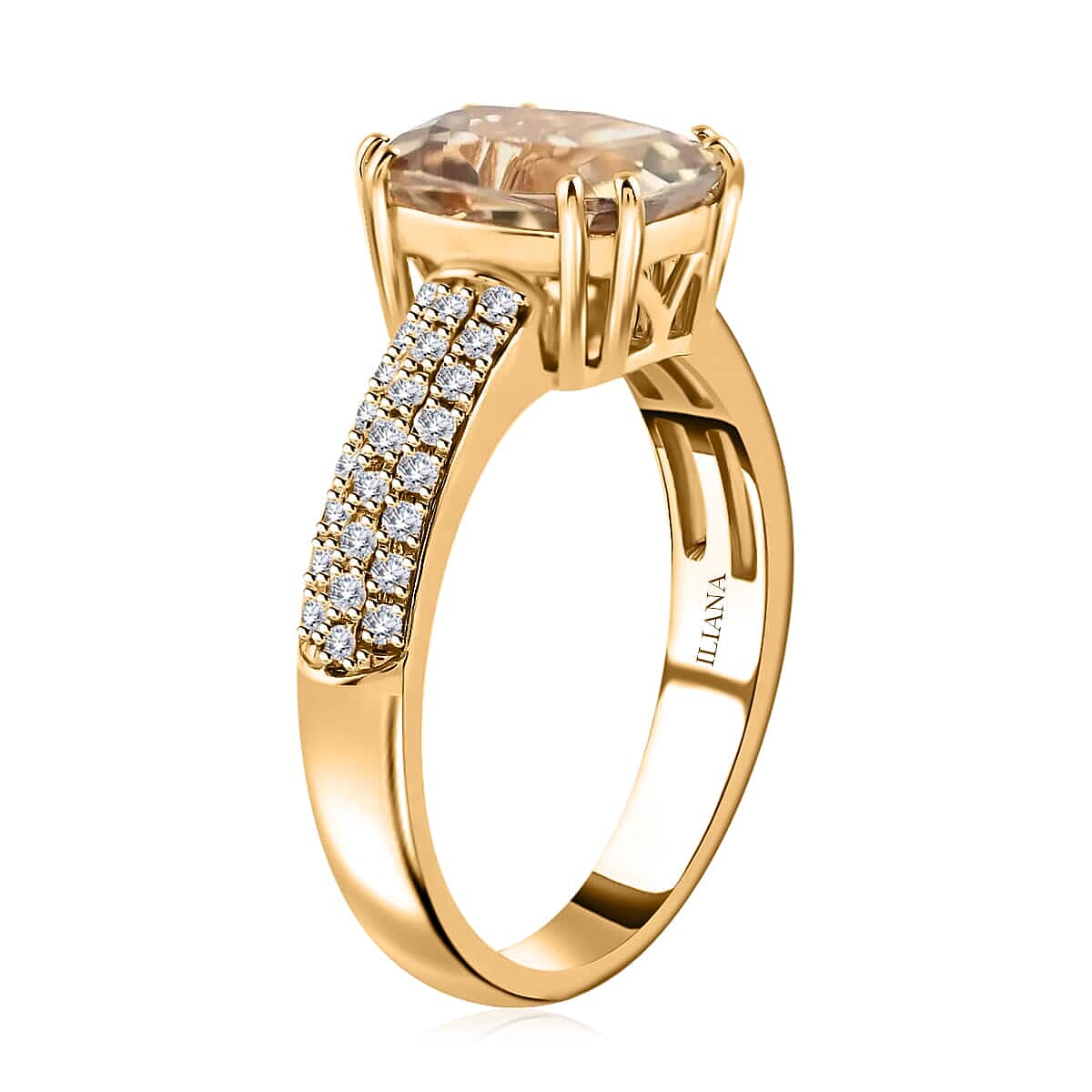 Certified and Appraised Iliana 18K Yellow Gold AAA Turkizite and G-H SI Diamond Ring (Size 10.5) 4.55 Grams 2.60 ctw