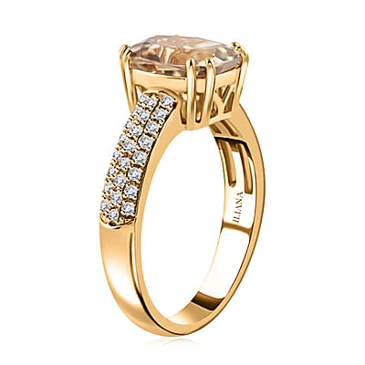 Certified and Appraised Iliana 18K Yellow Gold AAA Turkizite and G-H SI Diamond Ring (Size 10.5) 4.55 Grams 2.60 ctw