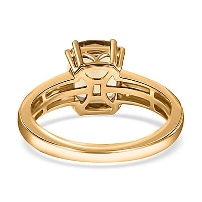 Certified and Appraised Iliana 18K Yellow Gold AAA Turkizite and G-H SI Diamond Ring (Size 10.5) 4.55 Grams 2.60 ctw