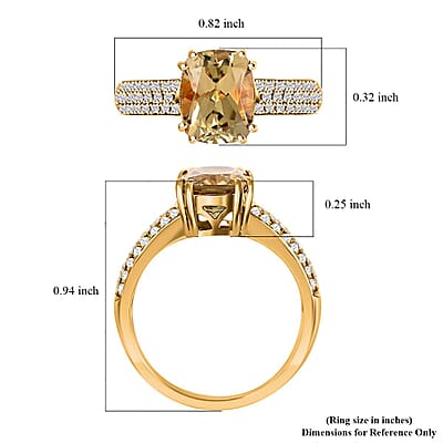 Certified and Appraised Iliana 18K Yellow Gold AAA Turkizite and G-H SI Diamond Ring (Size 10.5) 4.55 Grams 2.60 ctw