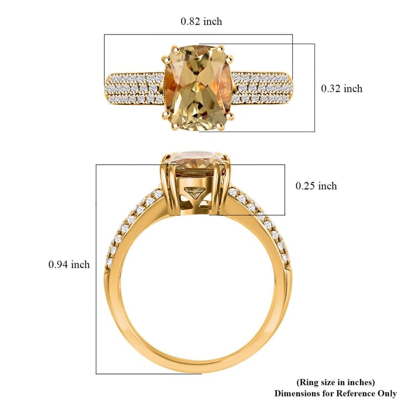 Certified and Appraised Iliana 18K Yellow Gold AAA Turkizite and G-H SI Diamond Ring (Size 10.5) 4.55 Grams 2.60 ctw