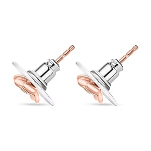 D'Joy Diamond Accent Floral Stud Earrings in 14K Rose Gold Over Sterling Silver