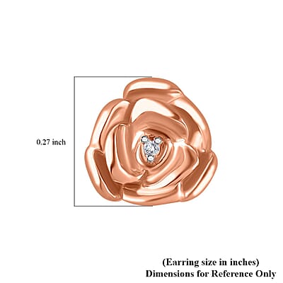 D'Joy Diamond Accent Floral Stud Earrings in 14K Rose Gold Over Sterling Silver
