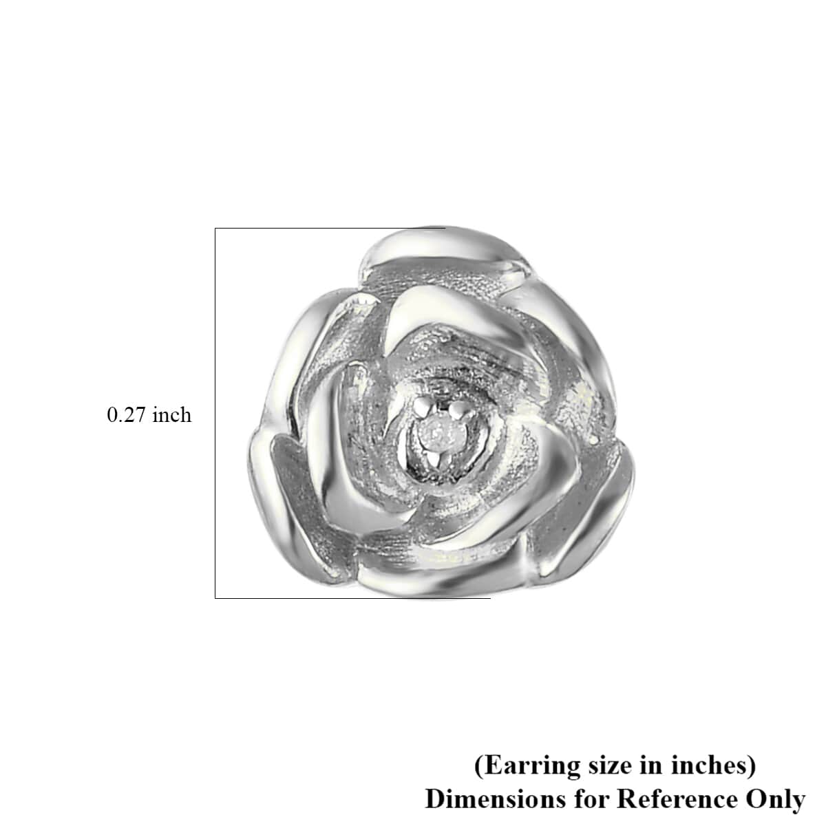 Diamond Accent Floral Stud Earrings in Sterling Silver image number 4