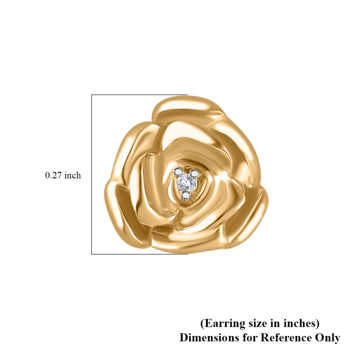 Diamond Accent Floral Stud Earrings in 14K Yellow Gold Over Sterling Silver image number 4