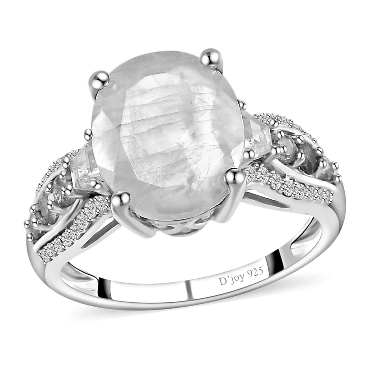 Premium Rainbow Moonstone and Multi Gemstone Ring in Platinum Over Sterling Silver (Size 10.0) 5.85 ctw image number 0