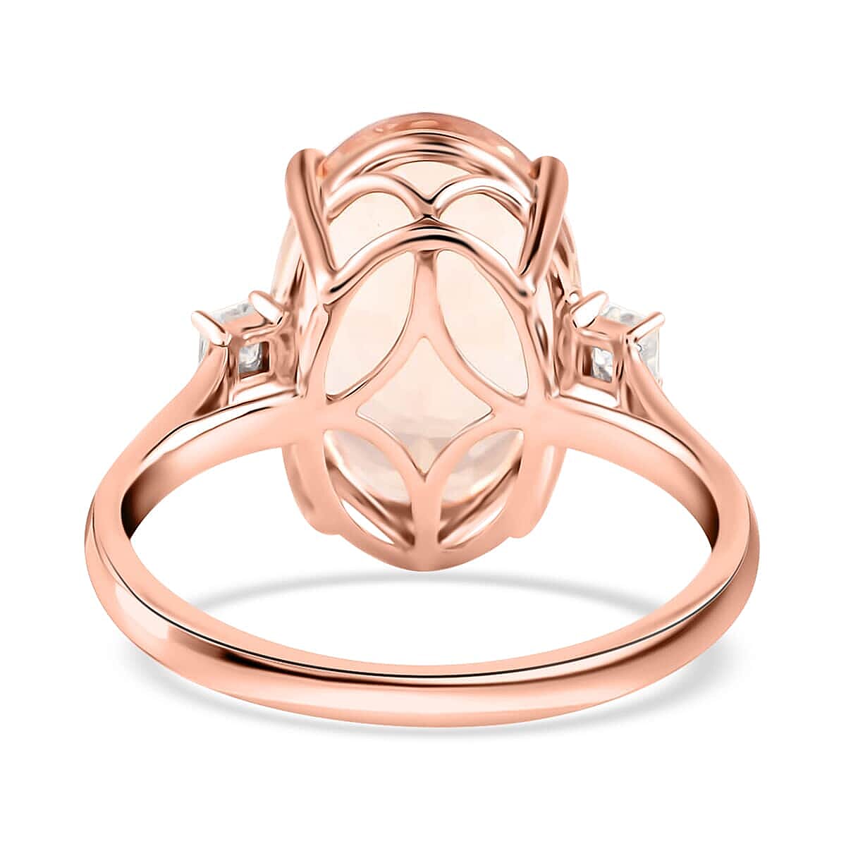 Certified and Appraised Iliana 18K Rose Gold AAA Marropino Morganite and G-H SI Diamond Ring (Size 7.5) 6.10 ctw image number 4