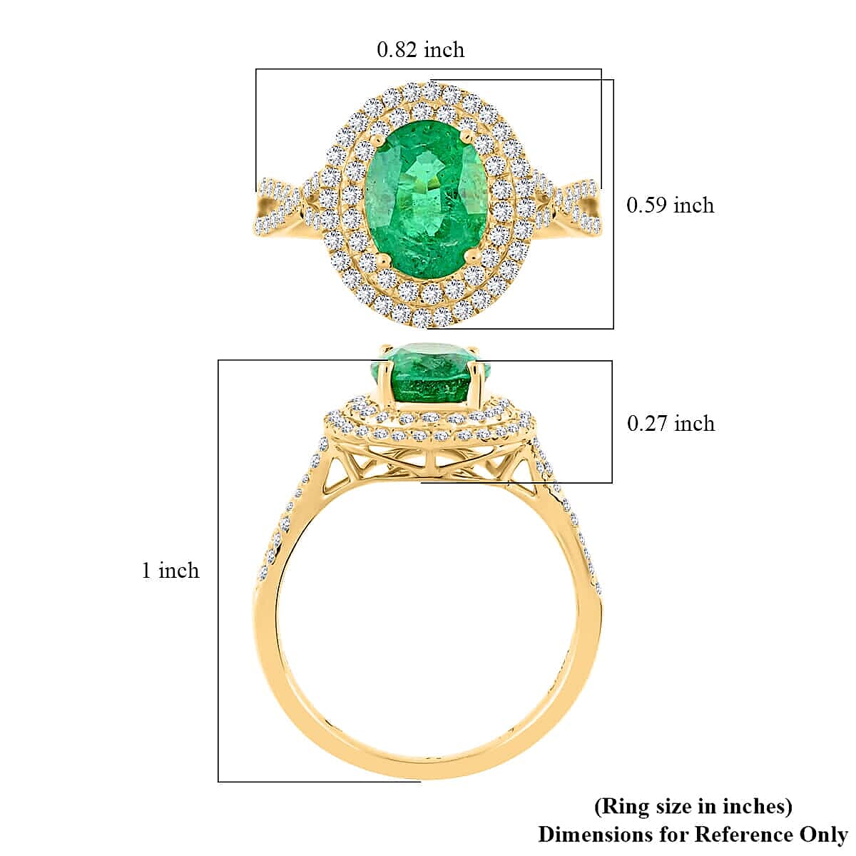 Certified & Appraised Iliana 18K Yellow Gold AAA Kagem Zambian Emerald and G-H SI Diamond Double Halo Ring (Size 8.5) 2.30 ctw image number 5