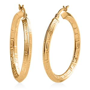 14K Yellow Gold Over Sterling Silver Hoop Earrings 4.40 Grams