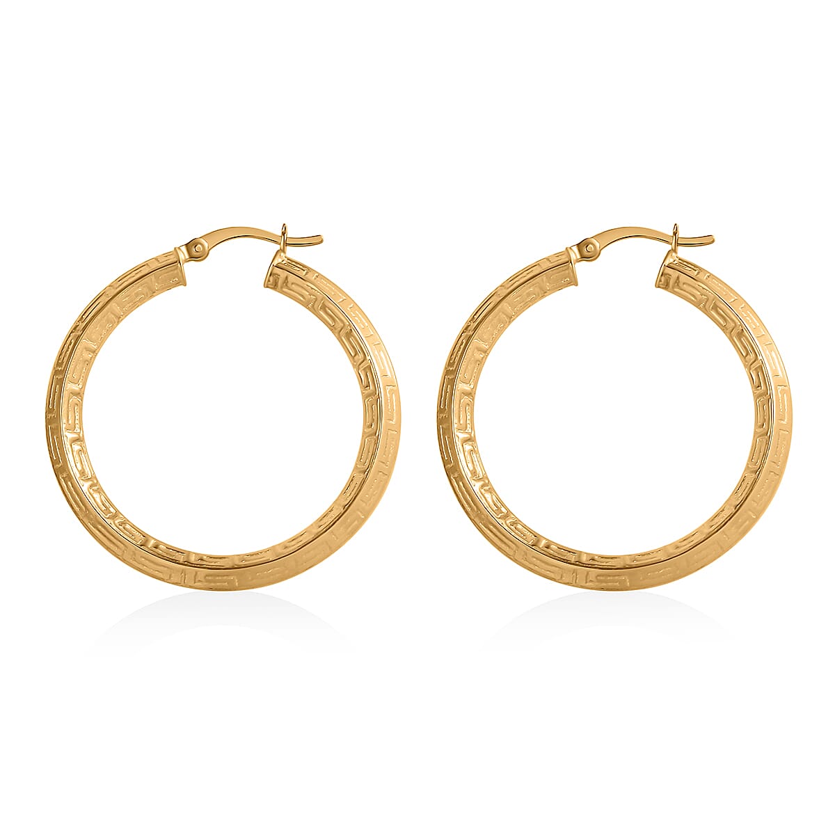 14K Yellow Gold Over Sterling Silver Hoop Earrings 4.40 Grams
