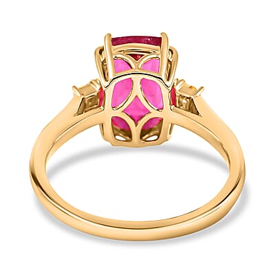 Certified & Appraised Iliana 18K Yellow Gold AAA Ouro Fino Rubellite and G-H SI Diamond Ring (Size 10.5) 3.50 ctw