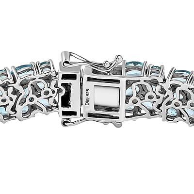 D'Joy Betroka Blue Apatite Bracelet in Platinum Over Sterling Silver (7.25 In) 26.85 ctw