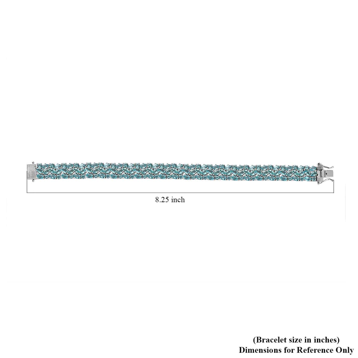 Betroka Blue Apatite Bracelet in Platinum Over Sterling Silver (7.25 In) 26.85 ctw image number 4