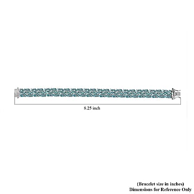D'Joy Betroka Blue Apatite Bracelet in Platinum Over Sterling Silver (7.25 In) 26.85 ctw