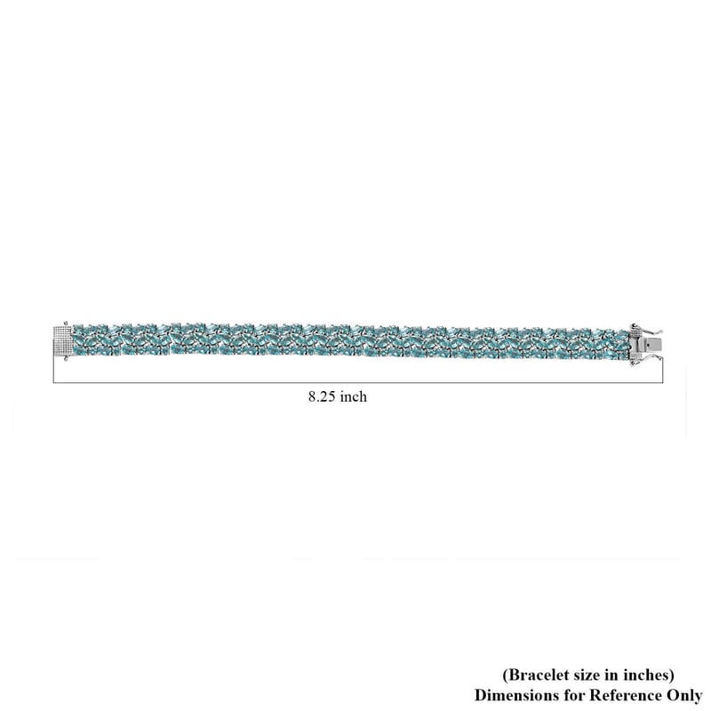 D'Joy Betroka Blue Apatite Bracelet in Platinum Over Sterling Silver (7.25 In) 26.85 ctw