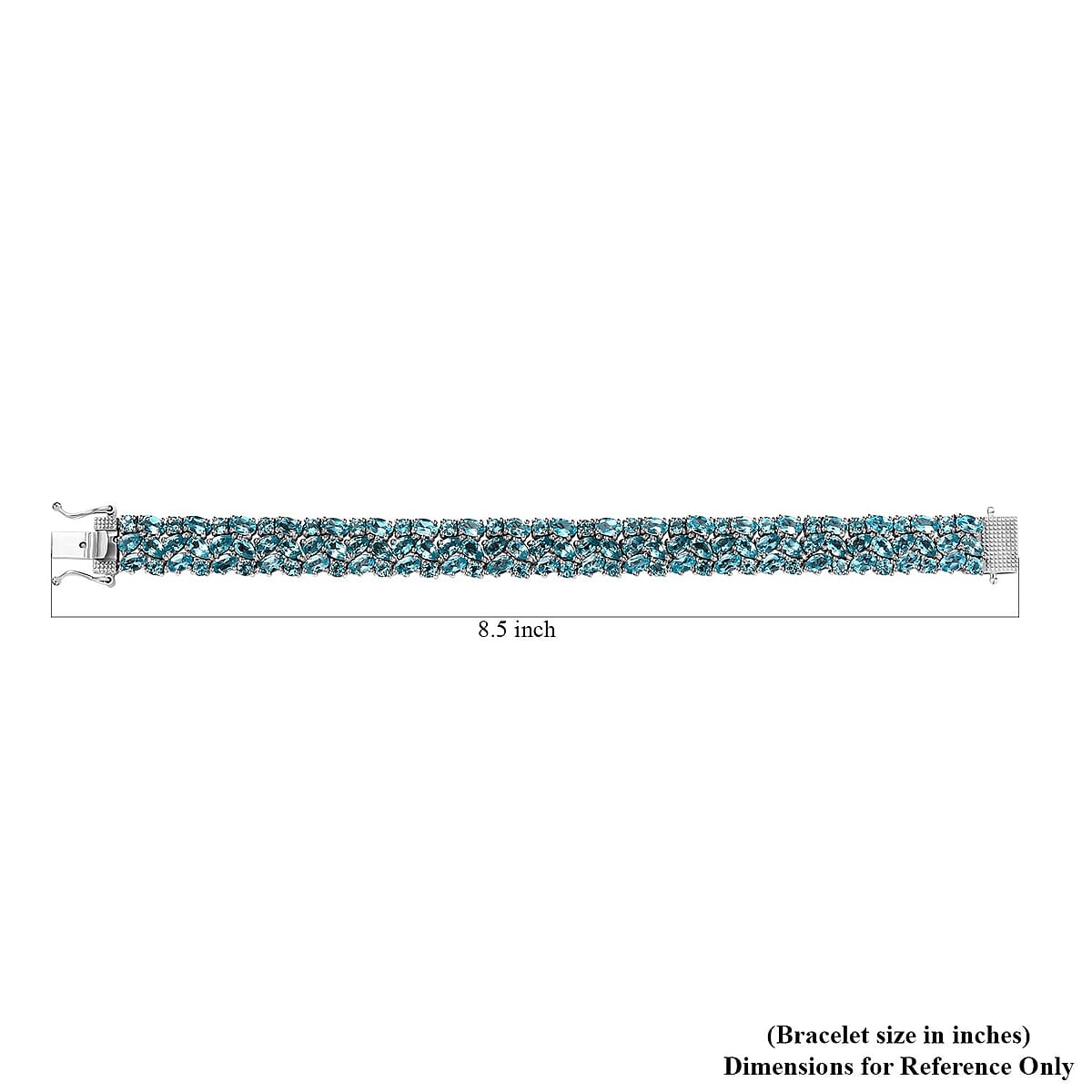 Betroka Blue Apatite Bracelet in Platinum Over Sterling Silver (6.50 In) 24.25 ctw image number 4