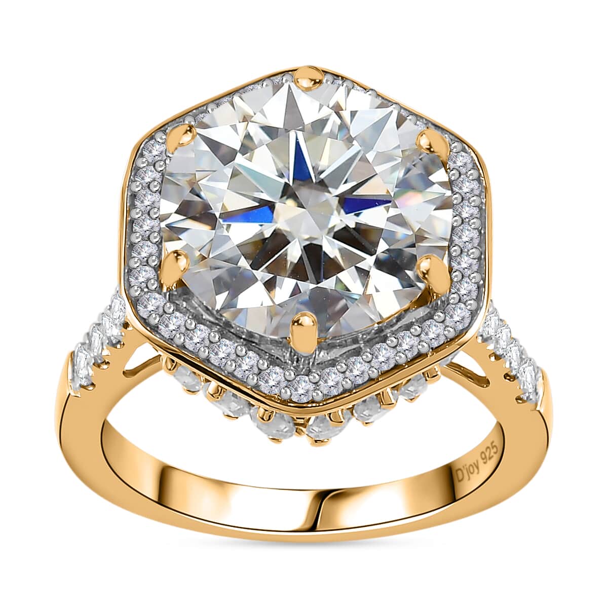 Moissanite Halo Ring in Vermeil Yellow Gold Over Sterling Silver (Size 7.0) 7.80 ctw image number 0